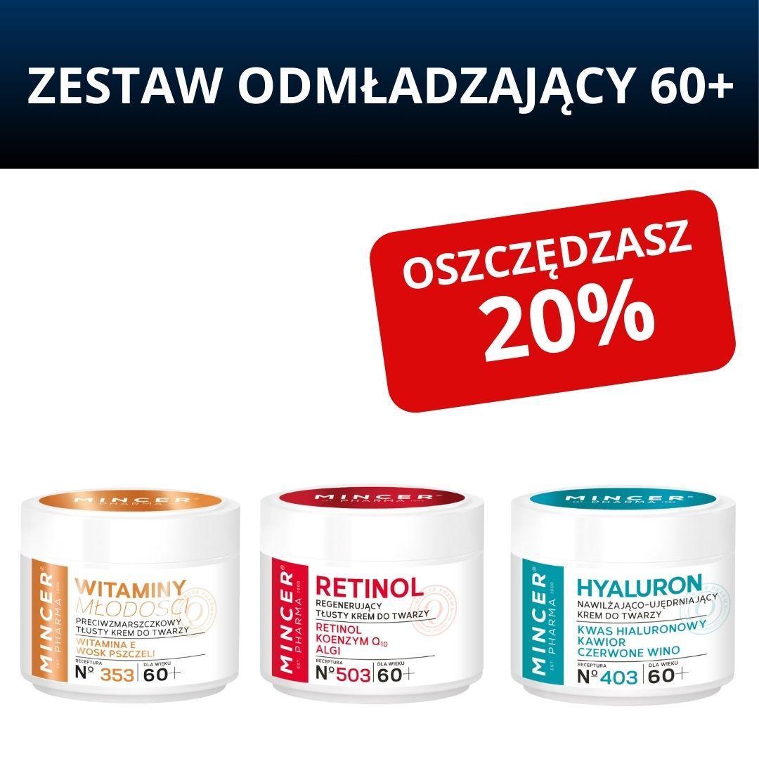 Zestaw odmładzający 60+ Retinol + Kawior + Wosk pszczeli