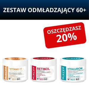 Zestaw odmładzający 60+ Retinol + Kawior + Wosk pszczeli