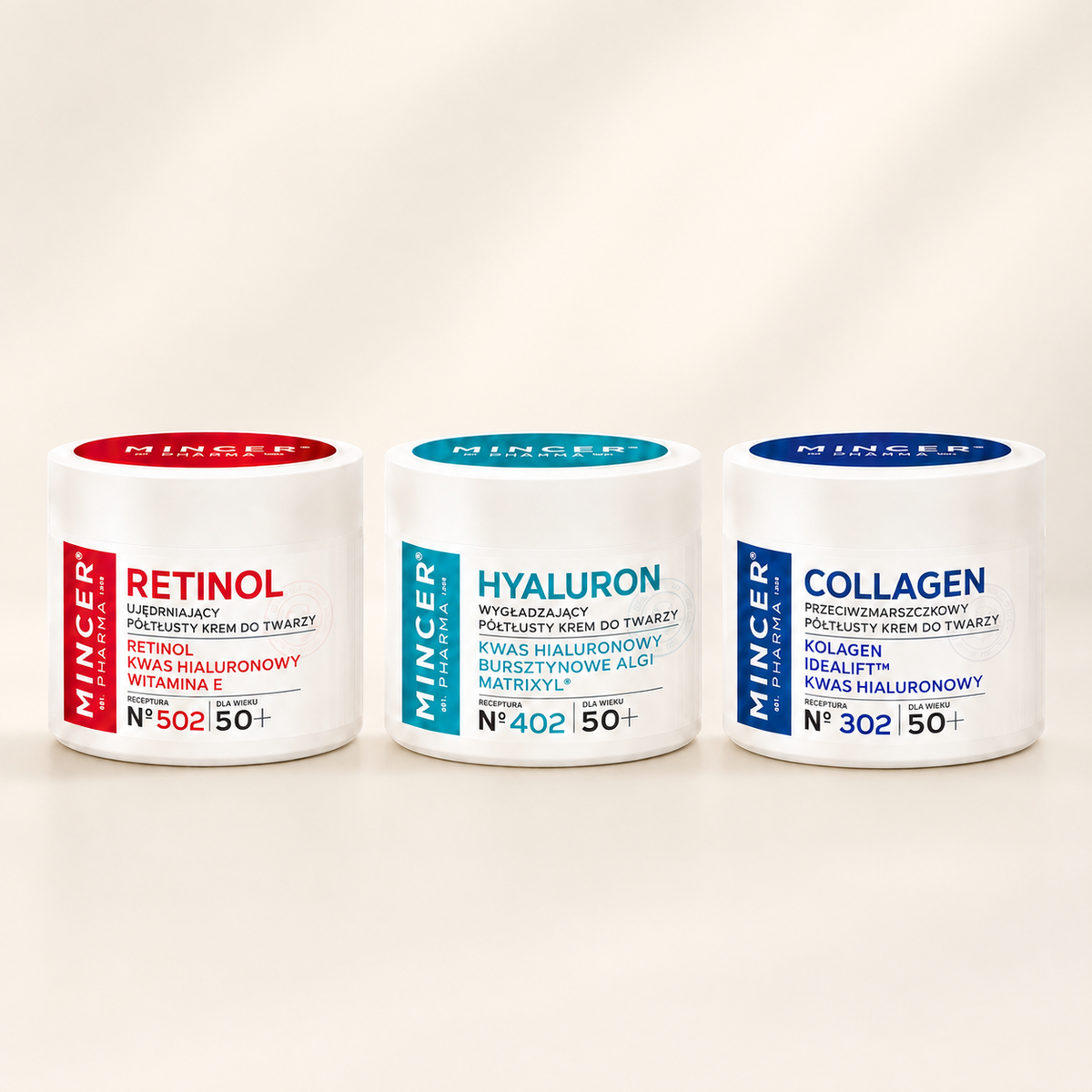 Zestaw 50+ Mincer Pharma — kremy N502, N402 i N302